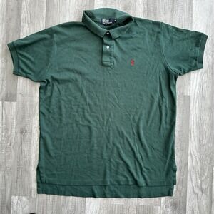 Vintage 1980/90 Polo Ralph Lauren Single Stitch Made In USA Forest Green Good XL